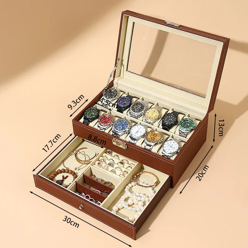 Large-Capacity Multi-Functional Jewelry Box  Watches Accessories Earrings Bracelets Gift Boxes Practical Holiday Gift Box