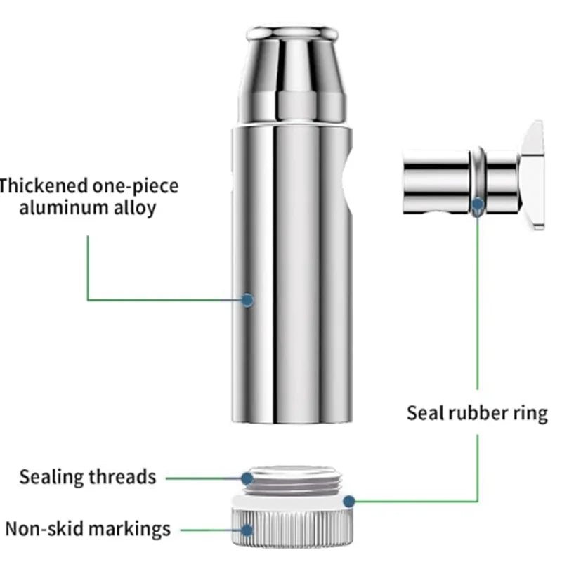 3 Pack Mini Pepper Shaker Premium Metal SnufBullet Spice Dispenser Sweetener Portable Travel Storage