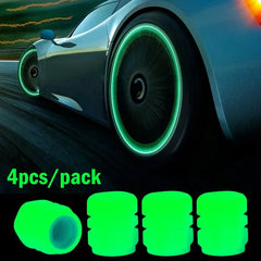 Luminous Valve Caps Car Fluorescent Tire Valves Cap Glow In The Dark Car Motorcycle Bike Wheel Plugs Tyre Hub Cover Decor