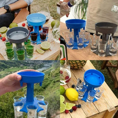 Wine & Beverage Dispenser – 6 Cup Funnel Design