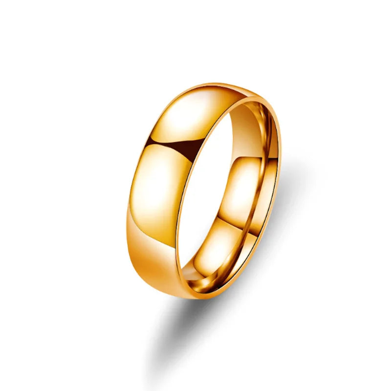 “6mm Titanium Wedding Ring – High Polish, Hypoallergenic, Unisex”