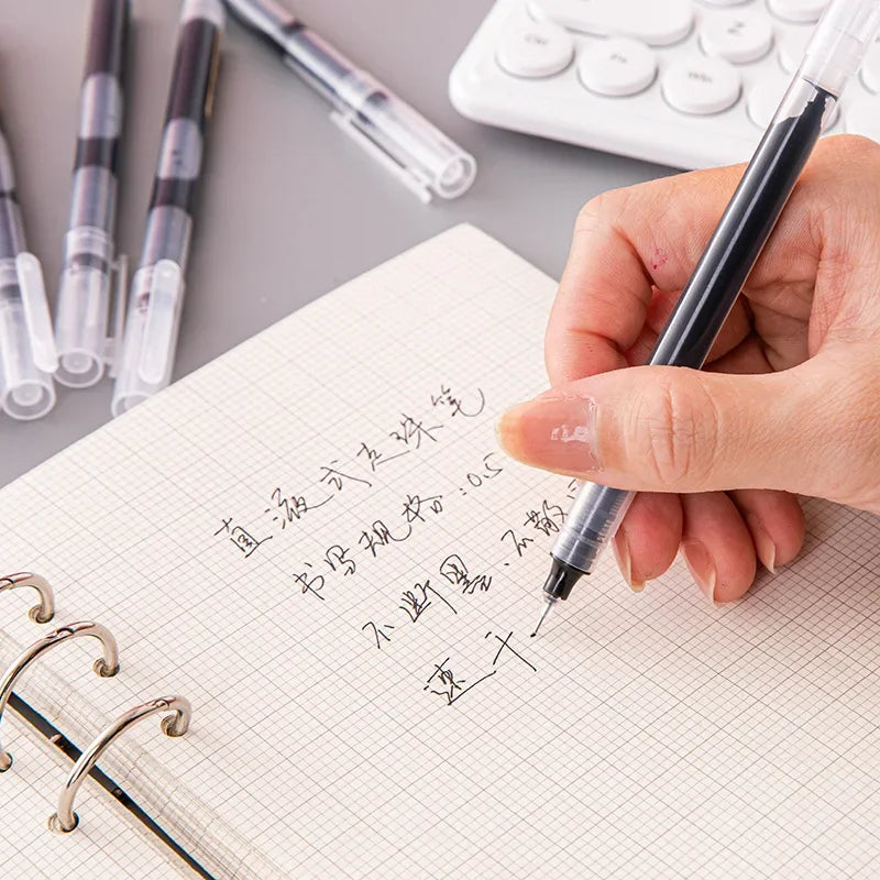 10pcs Needle Gel Pens – High-Quality Liquid Ballpoint, Kawaii Stationery