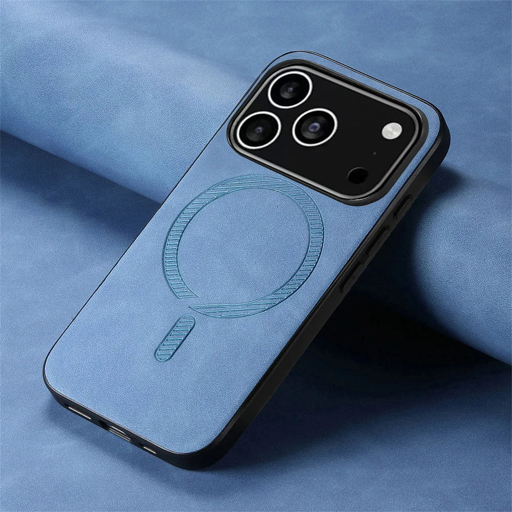 iPhone 17 Pro Max MagSafe Leather Case – Luxury Wireless Charging Cover 📱✨