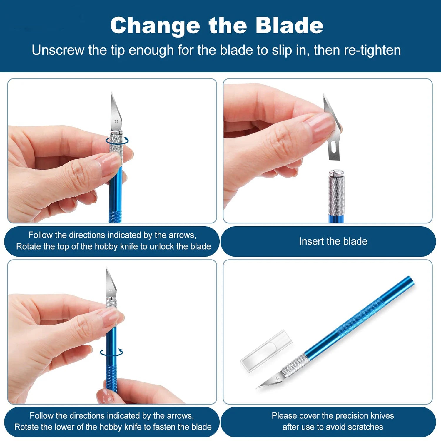 Non-Slip Metal Scalpel Kit – 5 Blades for DIY Repair & Craft