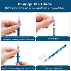 Non-Slip Metal Scalpel Kit – 5 Blades for DIY Repair & Craft