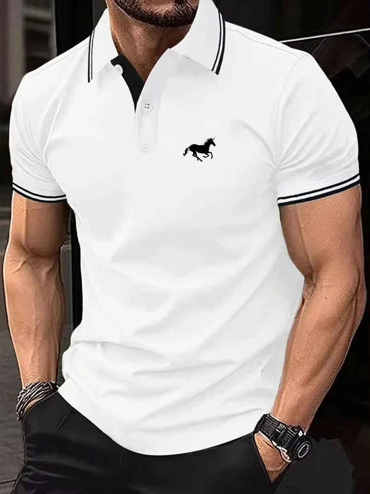 Men’s Classic Polo T-Shirt – Short Sleeve Casual Top with Button Lapel (S-3XL)