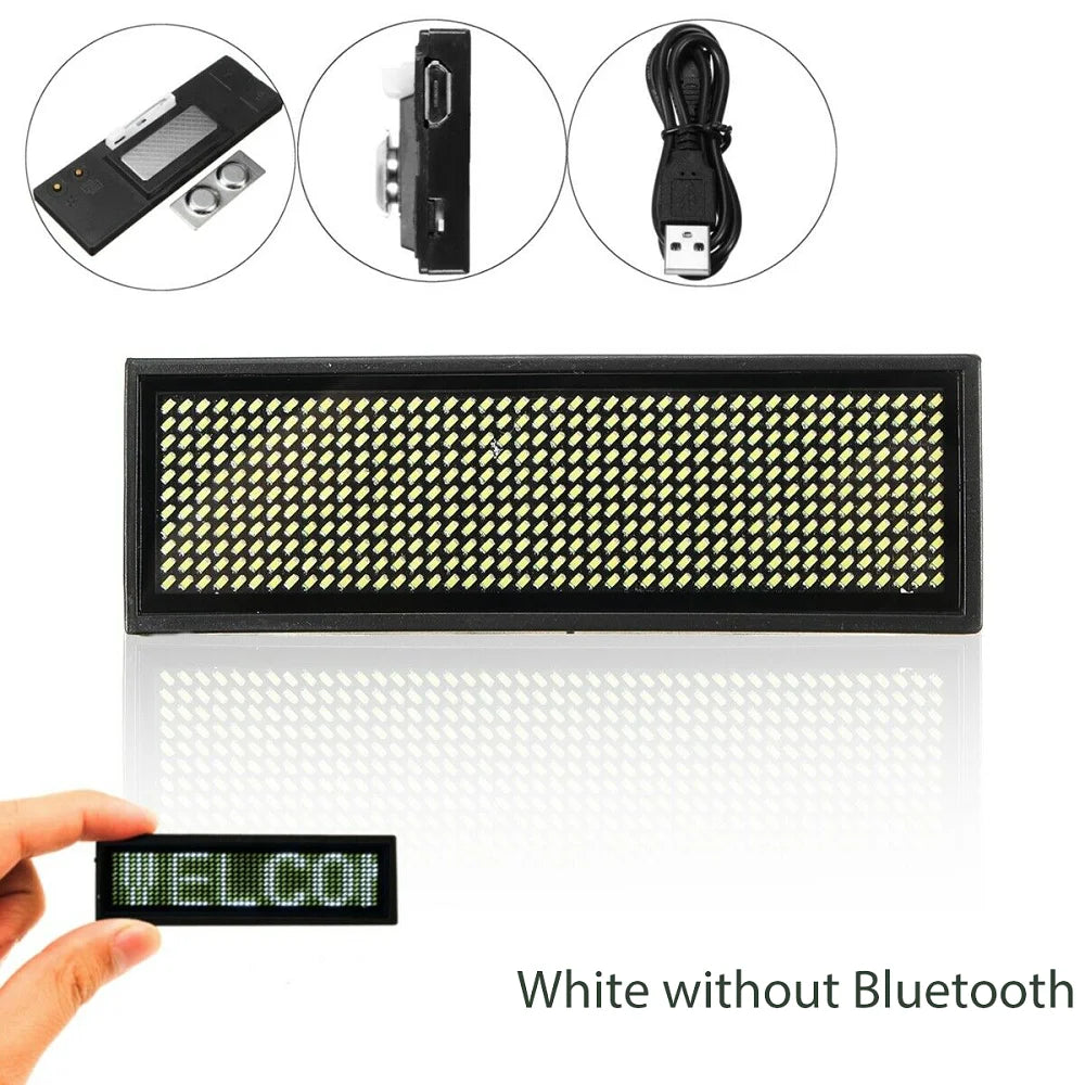 Bluetooth LED Name Badge – Programmable Scrolling Display with Text & Patterns