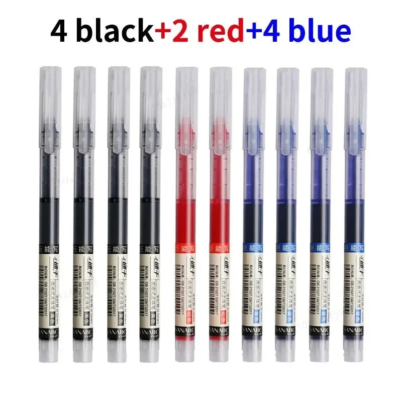 10pcs Needle Gel Pens – High-Quality Liquid Ballpoint, Kawaii Stationery