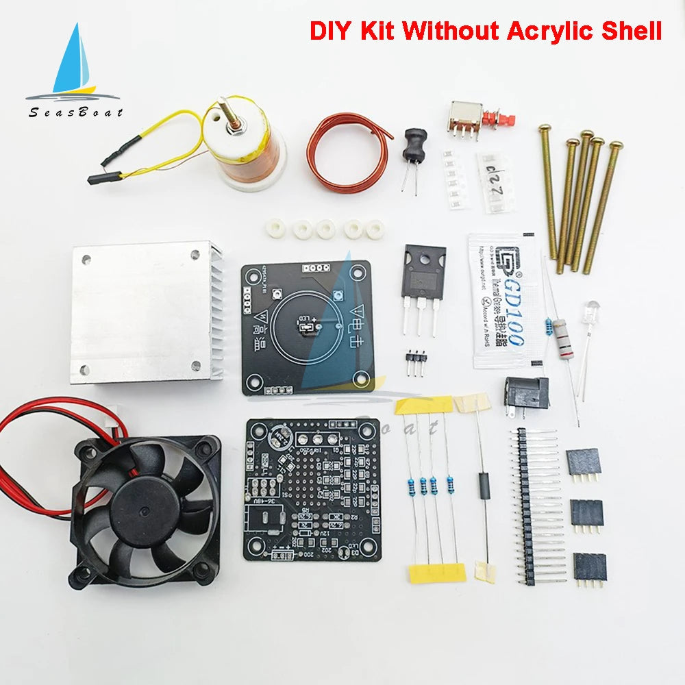 Tesla Coil HFSSTC Tesla Electronic Candle High Frequency Plasma Flame Teaching DIY Kit DC 36-40V 2A 15MHz