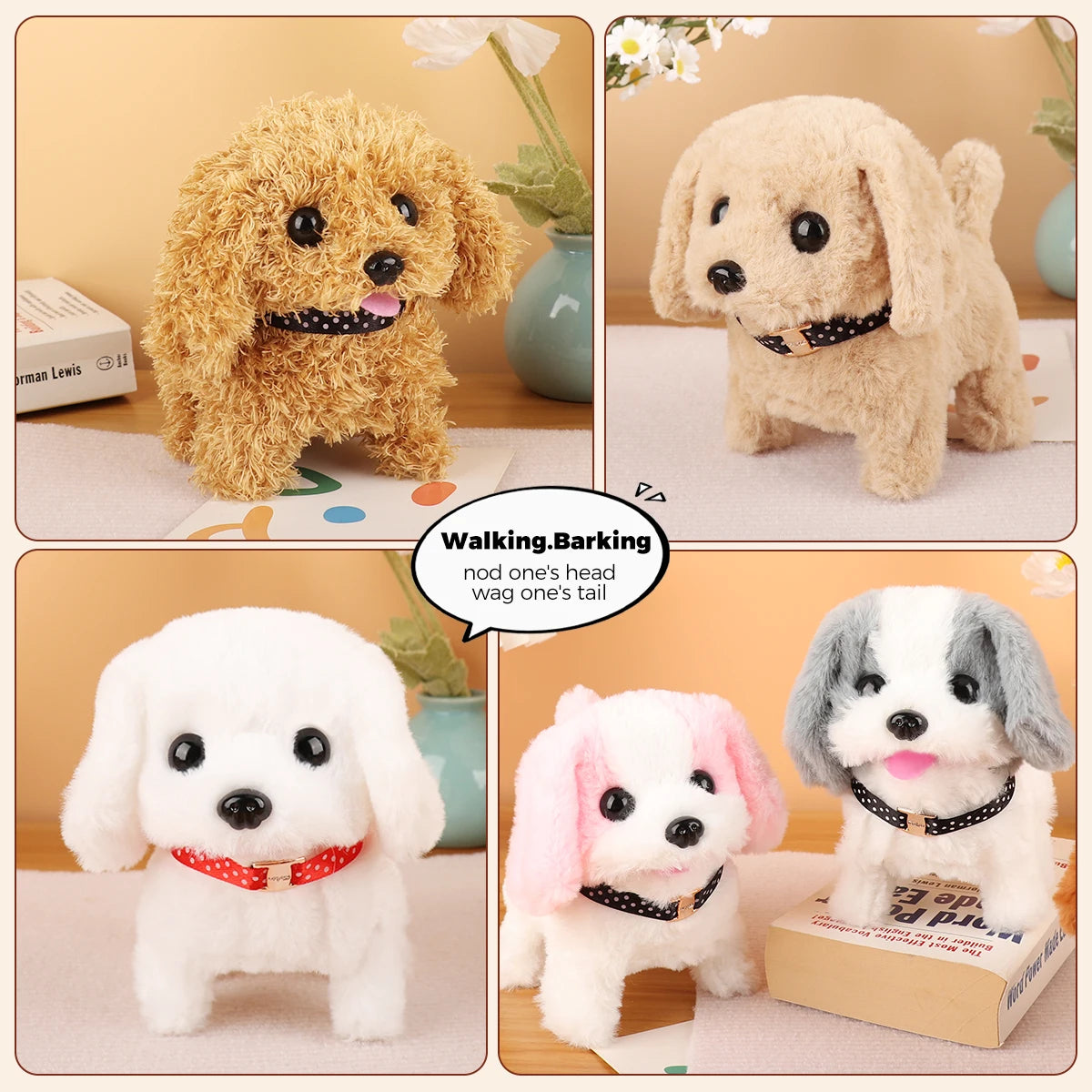 Plush Electric Puppy Toy – Walking, Barking, Nodding Dog for Kids Gifts 🐶🎁