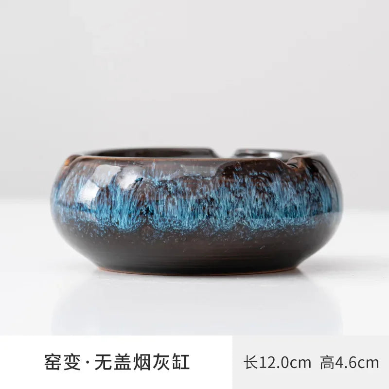 European Ceramic Ashtray with Lid – Creative Home & Office Decor