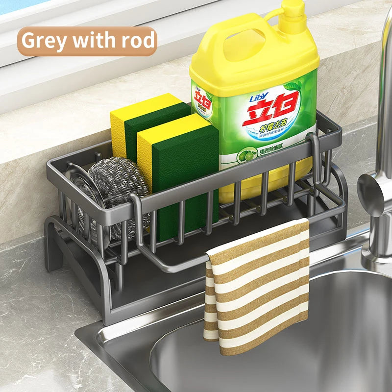 Kitchen Sink Storage Rack – Draining Holder for Sponges, Cloths & Cleaning Supplies
