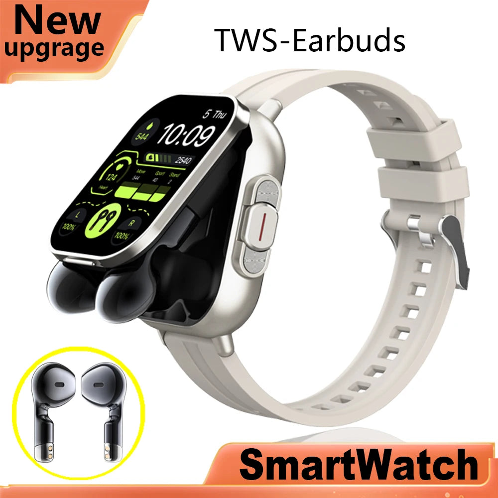 Smart Watch D8 with 2-in-1 TWS Earphones – NFC, Health Monitoring & Music ⌚🎧