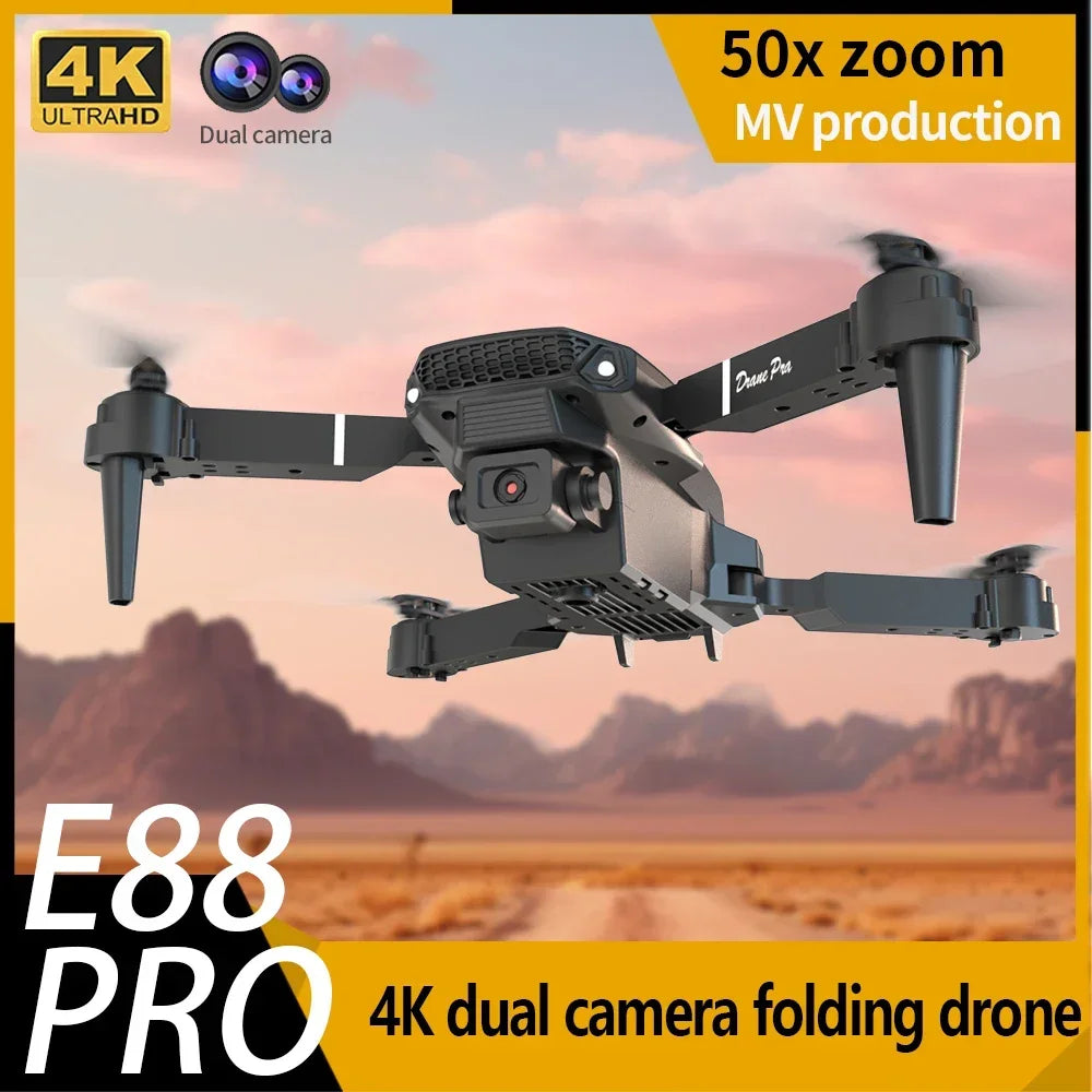 E88 Pro Mini Drone with 4K HD Camera WiFi FPV Foldable Quadcopter RC Helicopter for Adults/Kids Remote Control Toy Gift