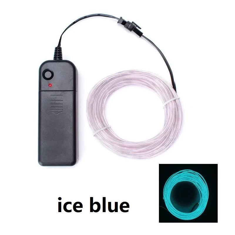 1m 3m 5m Glow EL Wire Neon Cable for Christmas Dance Party DIY Costumes Multicolor Illuminated Light AA Battery  Lamp LED Strip