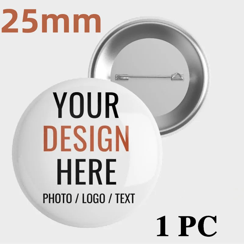“Custom Tinplate Pins & Badges – Personalized Logo or Photo”