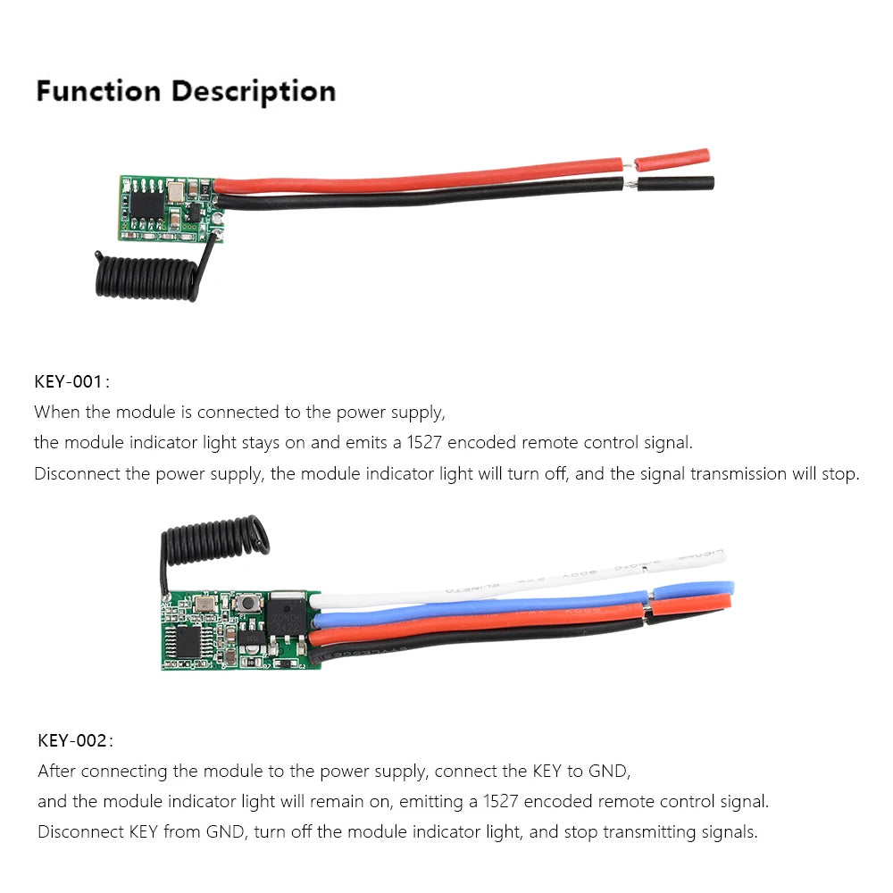 433MHz Wireless Remote Control Switch Long Range Receiver 3.6V 12V 24V and 433 MHz Transmitter LED Remote Control Switch Module