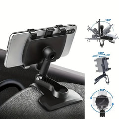 Universal Car Phone Holder – 360° Rotating Dashboard Mount for Smartphones