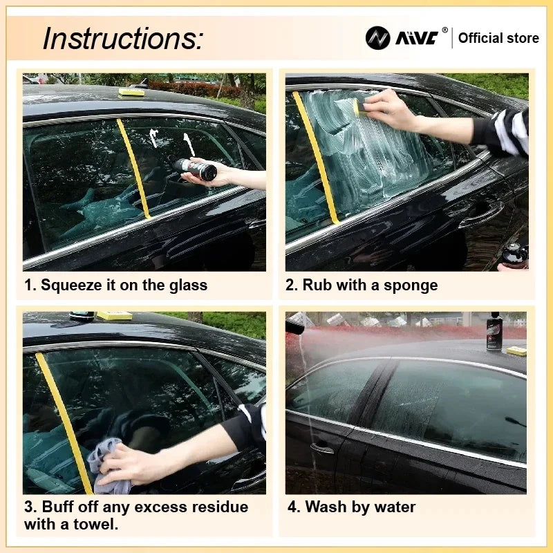 AIVC Glass Polishing Compound Car Windshield Oil Film Remover Deep Cleaner Paste Film Removal Cream Clear Window Auto-Detailing