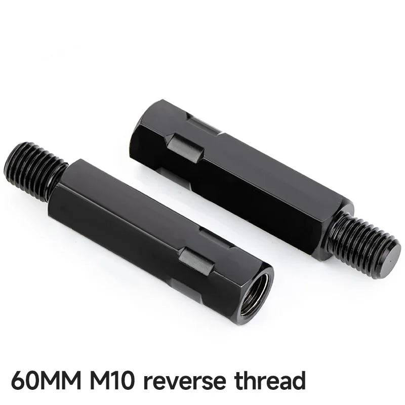 2PCS Longer Extension Black Motorcycle Rear Mirror Adapter M8 8mm M10 10mm Anti clockwise Right Left Hand Thread Changing Screw