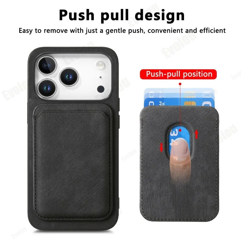 MagSafe 2-in-1 Leather Case for iPhone 17/17 Pro Max – Magnetic Wallet Cover 📱👝