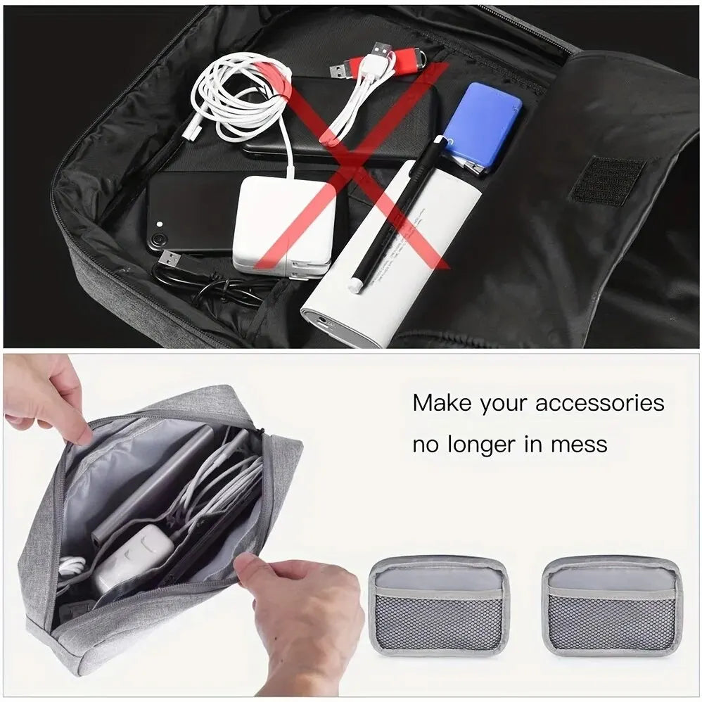 Travel Electronics Storage Bag – Cable, SD Card & Power Bank Organizer