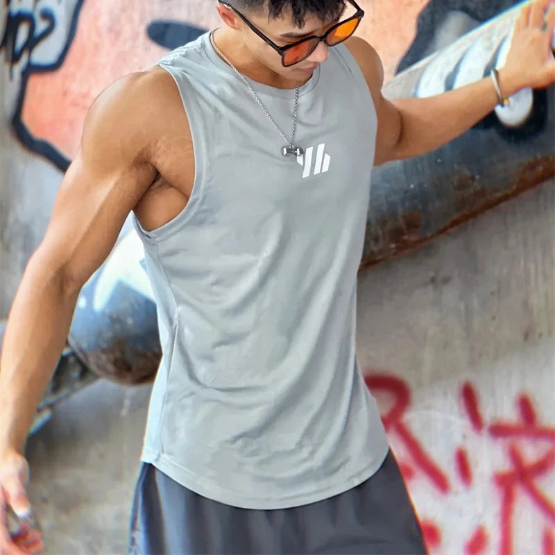 Men’s Summer Gym Vest 2024 – Sleeveless Mesh Tank Top for Fitness & Sports