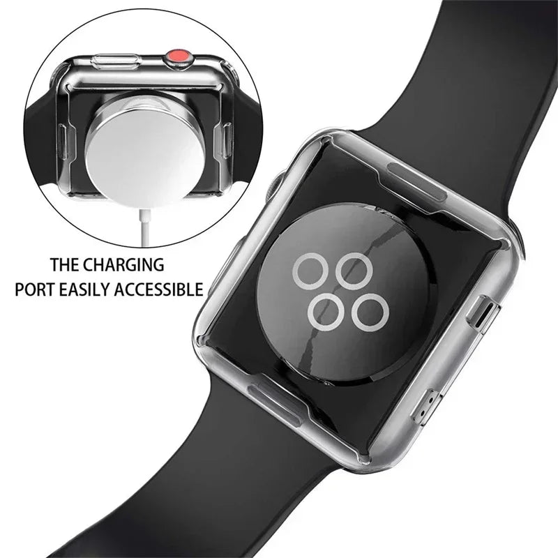Soft TPU Screen Protector for Apple Watch – Full Case Cover (All Sizes)