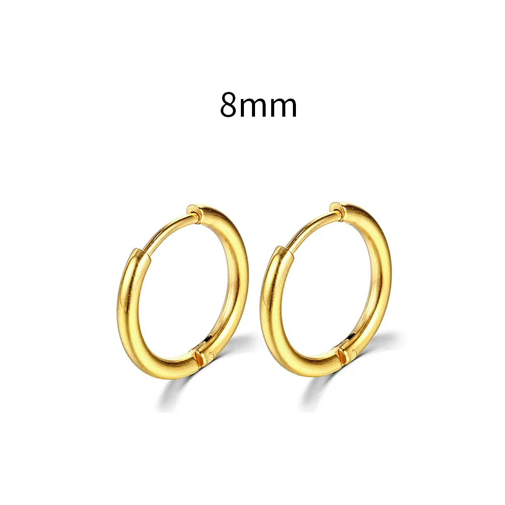 Stainless Steel Small Hoop Earrings – Unisex Cartilage Piercing Jewelry ✨👂