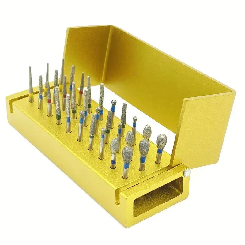 30pcs Aluminum Dental Burs Kit – Diamond Burs with Holder