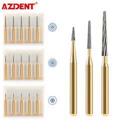 5pcs AZDENT Dental Tungsten Carbide Bur Dental Trimming Finishing Grinding Drills FG7714 Dentistry Burs for High Speed Handpiece
