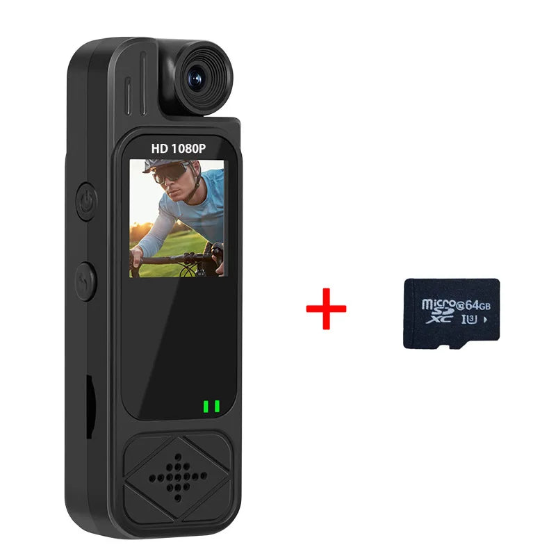 HD 1080P Portable Camera Mini Sports Camcorder Rotatable Lens 1.3 inch LCD Screen IR Night Vision Police Body Cam