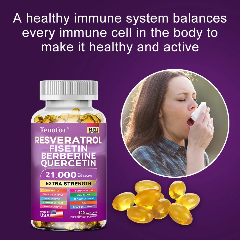 Resveratrol NAD+ Grape Seed & Berberine Capsules