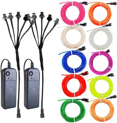 1m 3m 5m Glow EL Wire Neon Cable for Christmas Dance Party DIY Costumes Multicolor Illuminated Light AA Battery  Lamp LED Strip