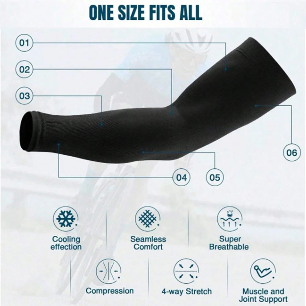 3 Pairs Ice Silk Arm Sleeves – Unisex Summer Sun Protection for Outdoor Activities