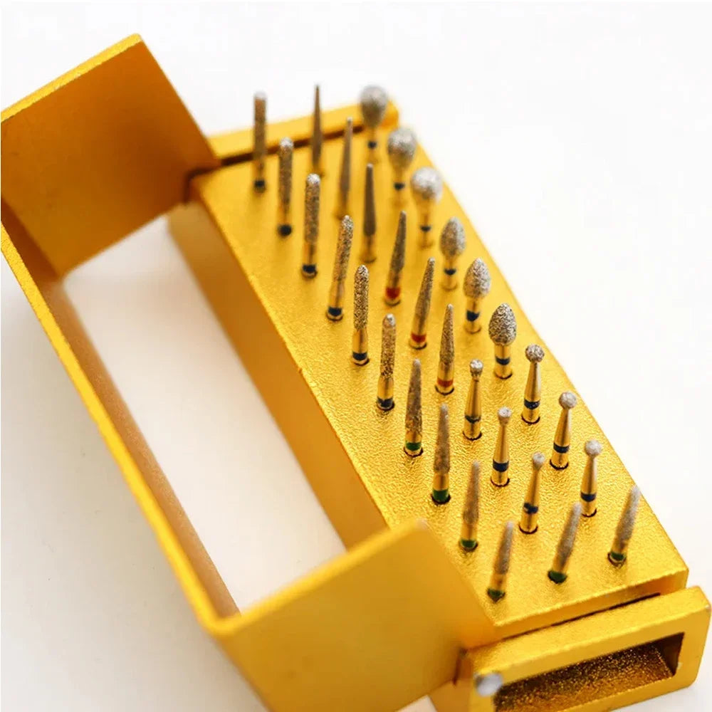 30pcs Aluminum Dental Burs Kit – Diamond Burs with Holder
