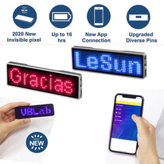 Bluetooth LED Name Badge – Programmable Scrolling Display with Text & Patterns