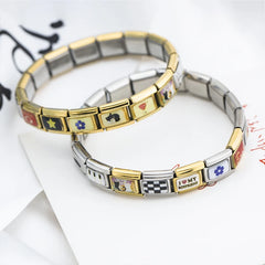 Hapiship Women's New Fashion Star Flower Love Owl Italian Charm Beads Fit 9mm Bracelet Stainless Steel DIYJewelry Gift TZ088