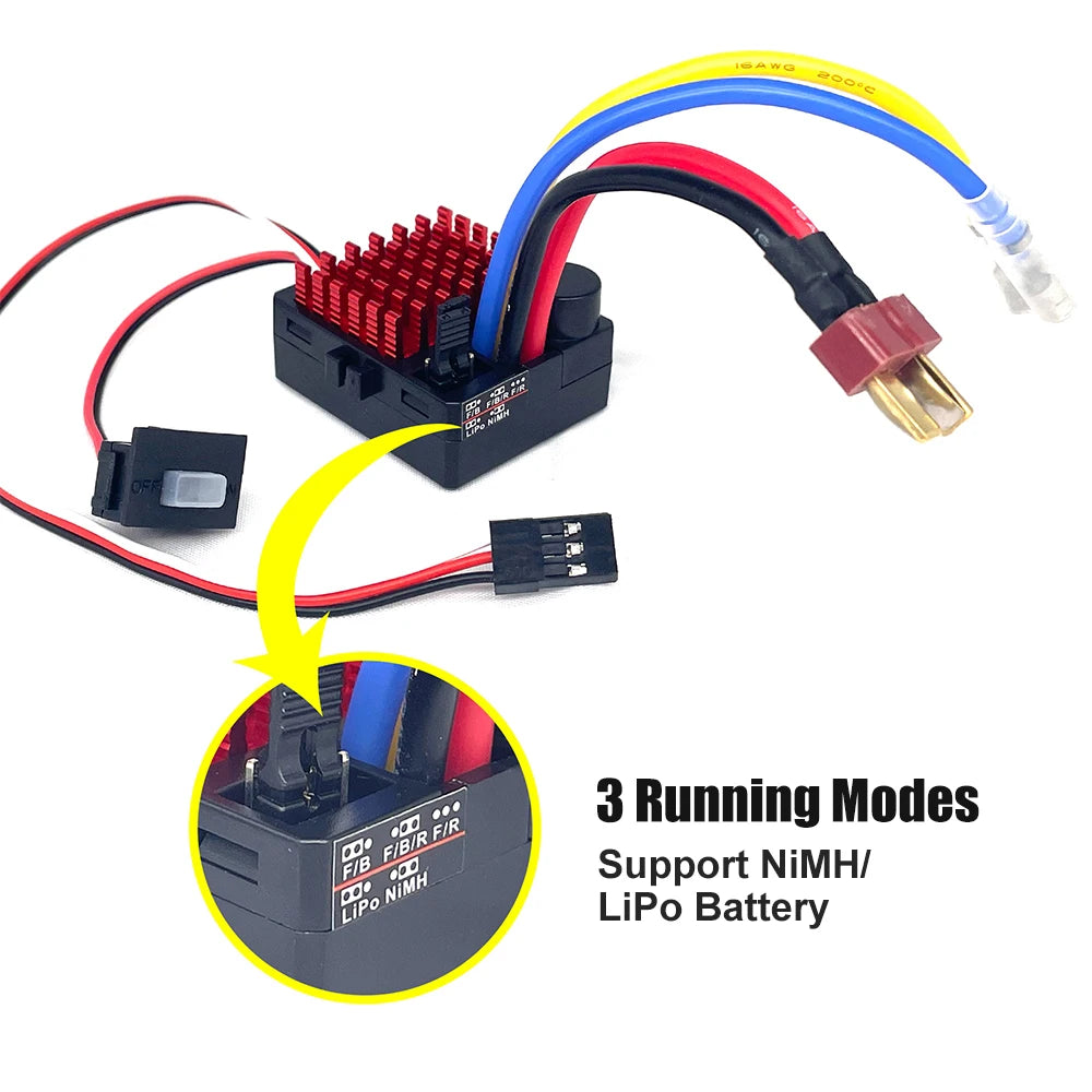 9IMOD 1060 RTR 60A ESC Brushed Electronic Speed Controller 2-3S LiPo Waterproof BEC 6V3A for 1/10 Axial SCX10 TRX4 TRX6 D90 HPI