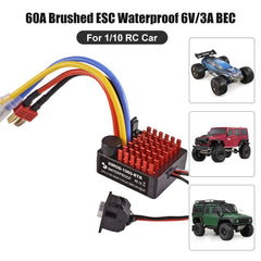 9IMOD 1060 RTR 60A ESC Brushed Electronic Speed Controller 2-3S LiPo Waterproof BEC 6V3A for 1/10 Axial SCX10 TRX4 TRX6 D90 HPI