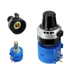 3590S Wirewound Potentiometer 500R 1K 2K 5K 10K 20K 50K 100K Ohm with High Precision 10 Turns Rotary Potentiometer Dial Knob