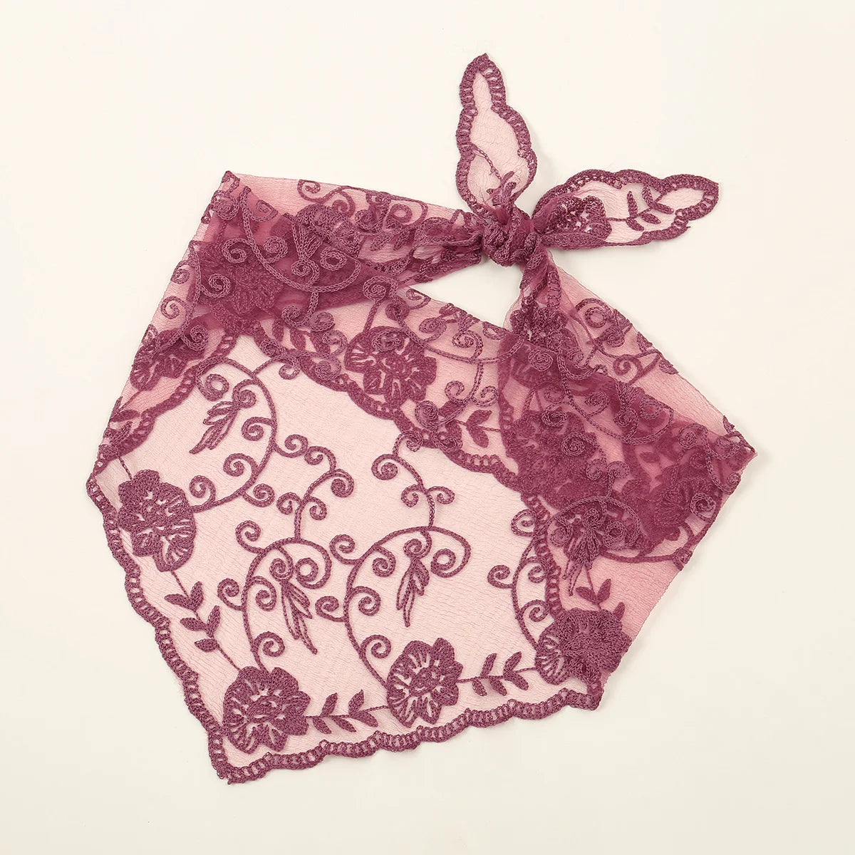 Women’s Lace Triangle Hair Scarf – Vintage Retro Headband & Elegant Hair Accessory