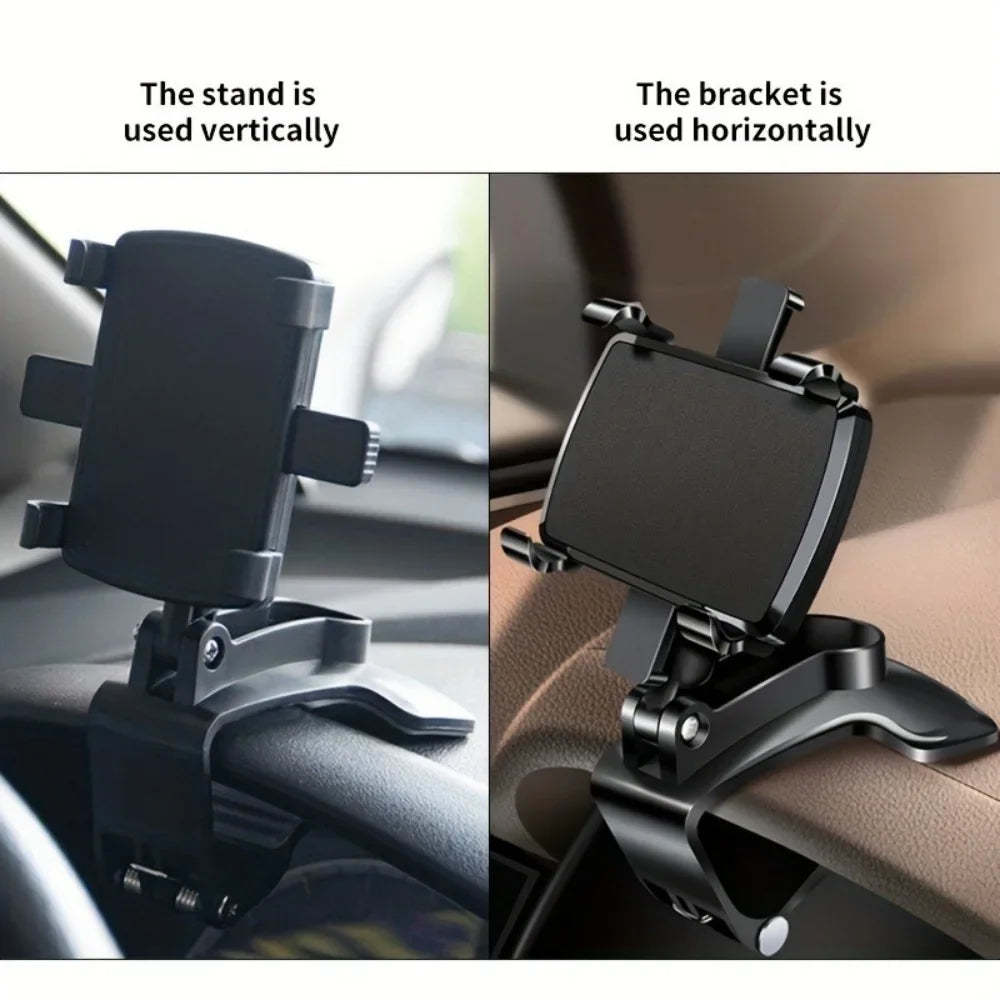 Universal Car Phone Holder – 360° Rotating Dashboard Mount for Smartphones