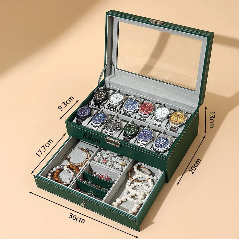 Large-Capacity Multi-Functional Jewelry Box  Watches Accessories Earrings Bracelets Gift Boxes Practical Holiday Gift Box