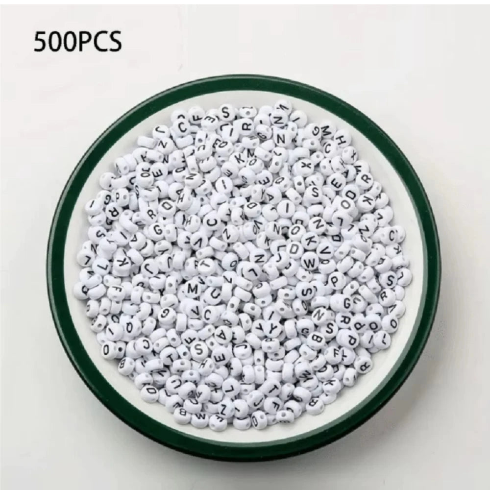 500/100pcsAcrylic Alphabet Cube Beads, Assorted A-Z Letter Spacer Beads for Bracelet, Necklace DIY Jewelry Making Craft Supplies
