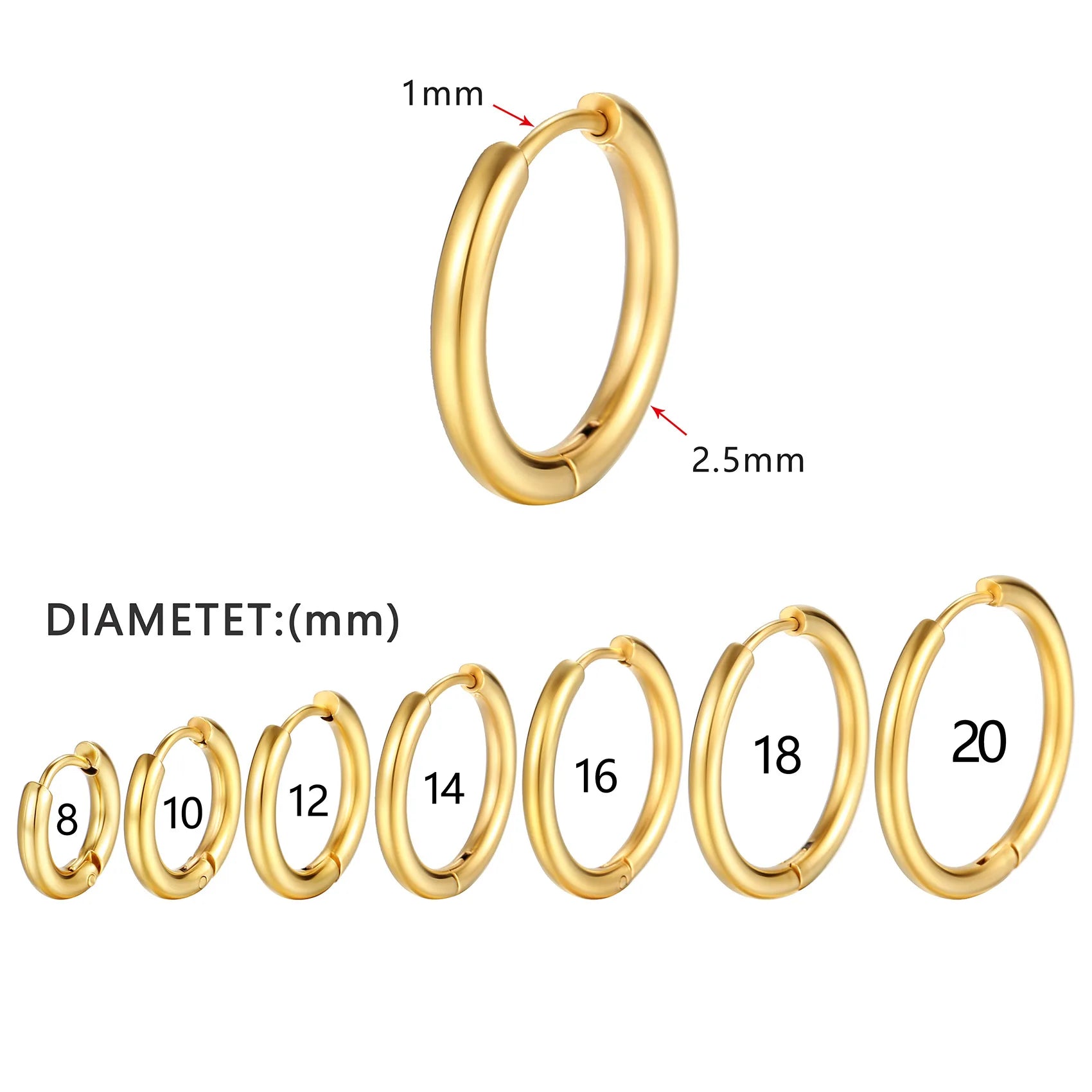 Stainless Steel Small Hoop Earrings – Unisex Cartilage Piercing Jewelry ✨👂