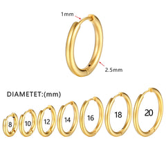 Stainless Steel Small Hoop Earrings – Unisex Cartilage Piercing Jewelry ✨👂