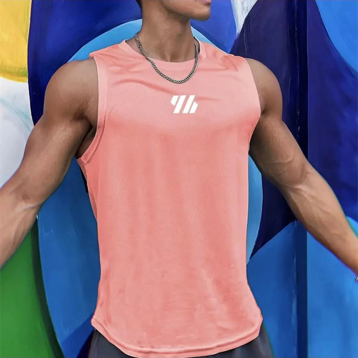 Men’s Summer Gym Vest 2024 – Sleeveless Mesh Tank Top for Fitness & Sports