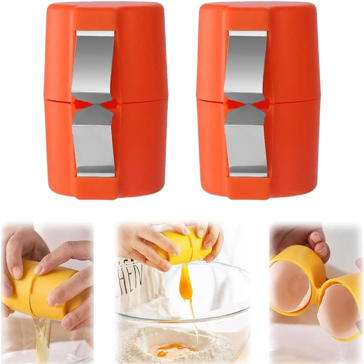 Egg Shell Opener Tool – Handheld Egg Cracker & Separator Kitchen Gadget (1/2pcs)