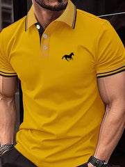 Men’s Classic Polo T-Shirt – Short Sleeve Casual Top with Button Lapel (S-3XL)